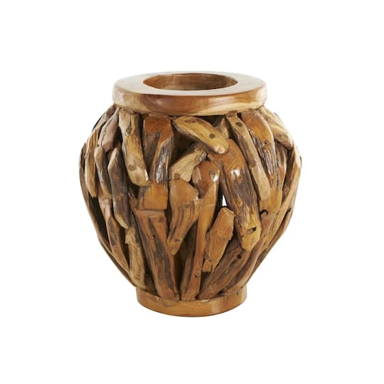 12" Natural Brown Handmade Live Edge Tree Branch Vase